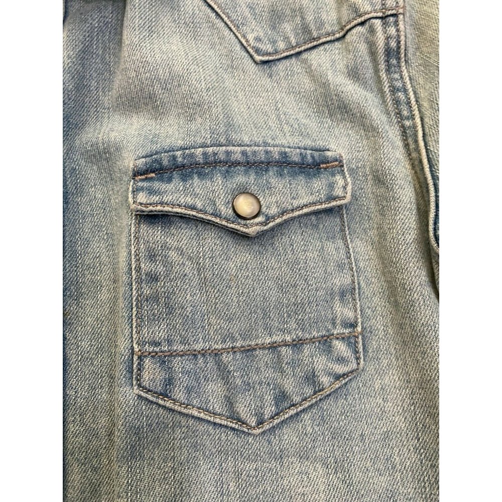 All Saints Men's Reed Regular Fit Blue Denim Shirt - Picture 7 of 10